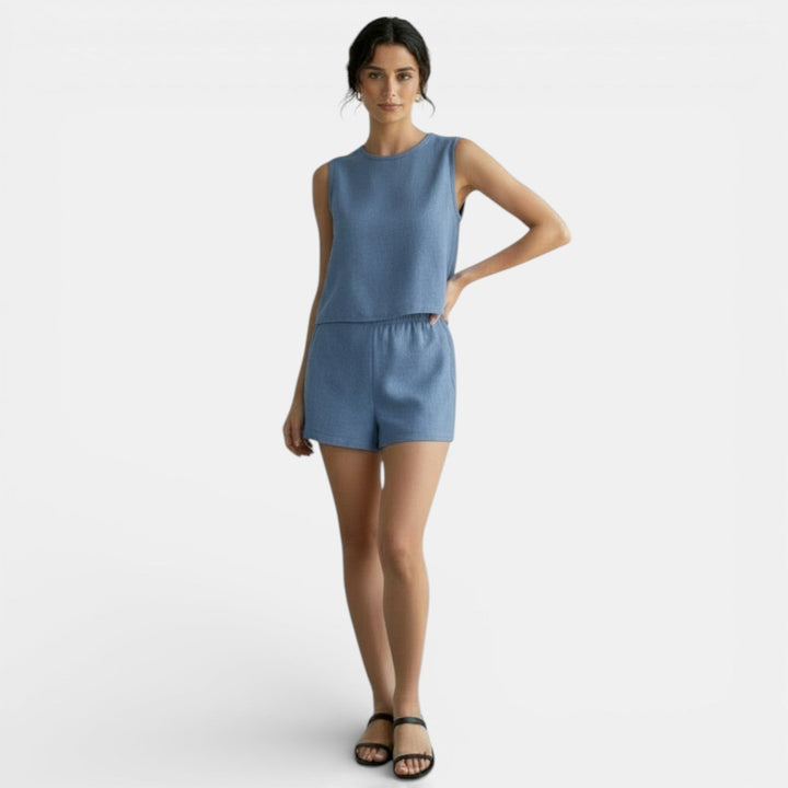 Conjunto Mujer Chaleco y Shorts Verano