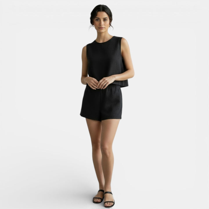 Conjunto Mujer Chaleco y Shorts Verano