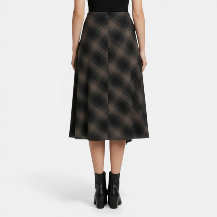 Falda Midi Cuadros Mujer