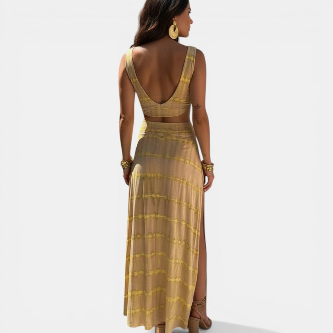 Vestido Largo Tie-Dye Mujer con Abertura
