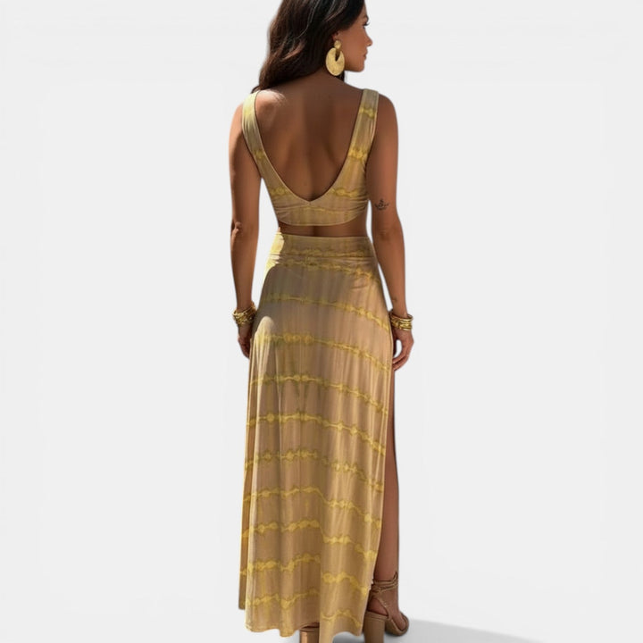 Vestido Largo Tie-Dye Mujer con Abertura