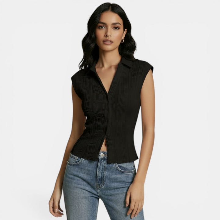 Chaleco Punto Mujer Slim Escote V