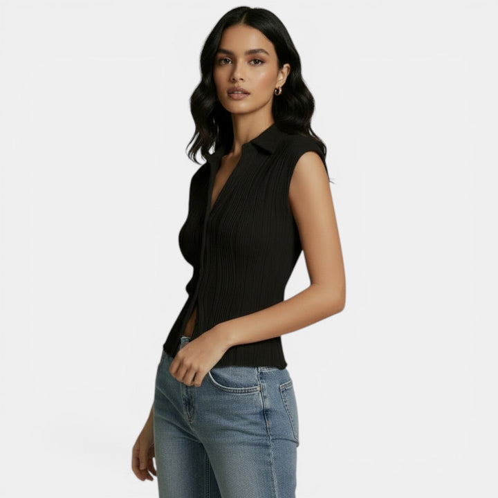 Chaleco Punto Mujer Slim Escote V