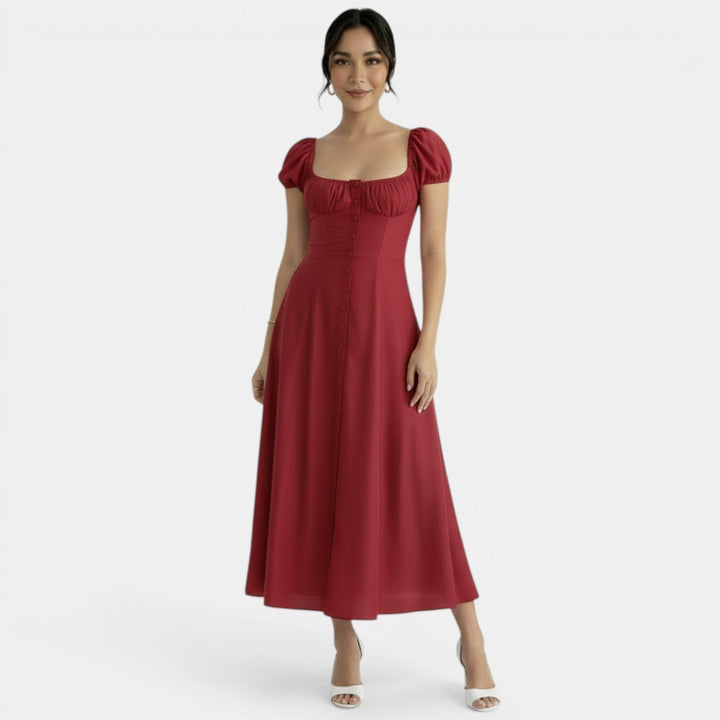 Vestido Verano Mujer Manga Abullonada