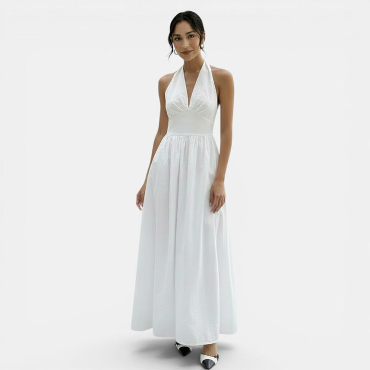 Vestido Largo Halter Encaje Mujer Verano