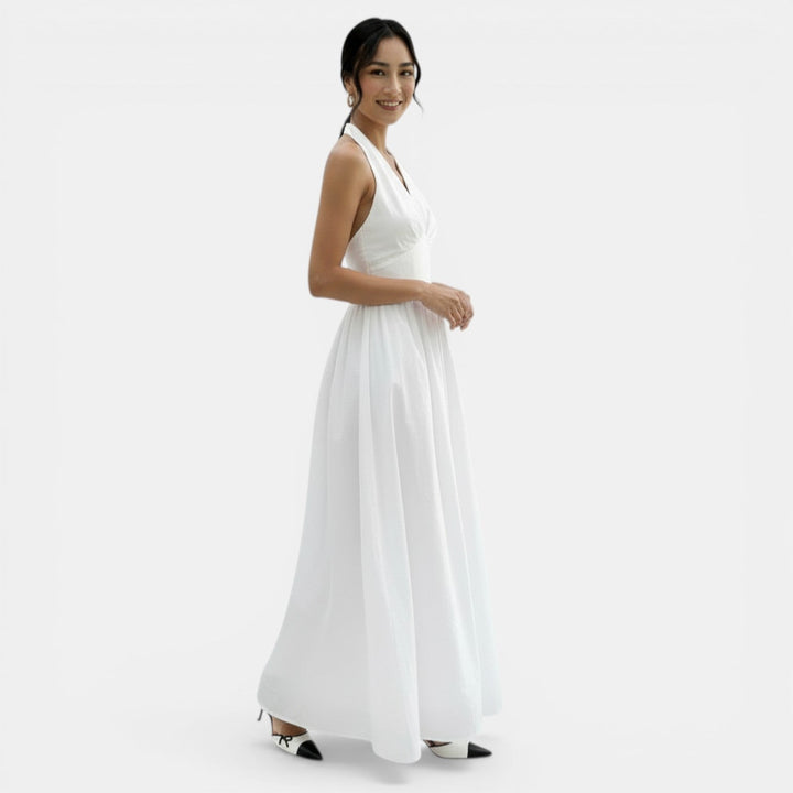 Vestido Largo Halter Encaje Mujer Verano