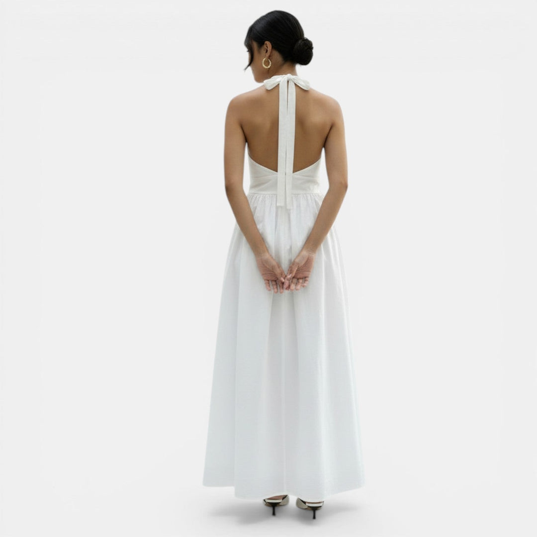 Vestido Largo Halter Encaje Mujer Verano