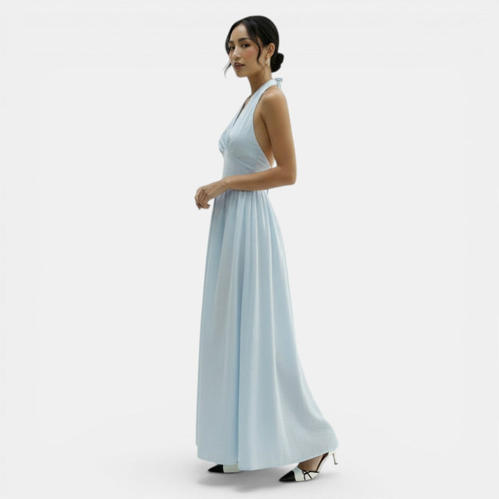 Vestido Largo Halter Encaje Mujer Verano