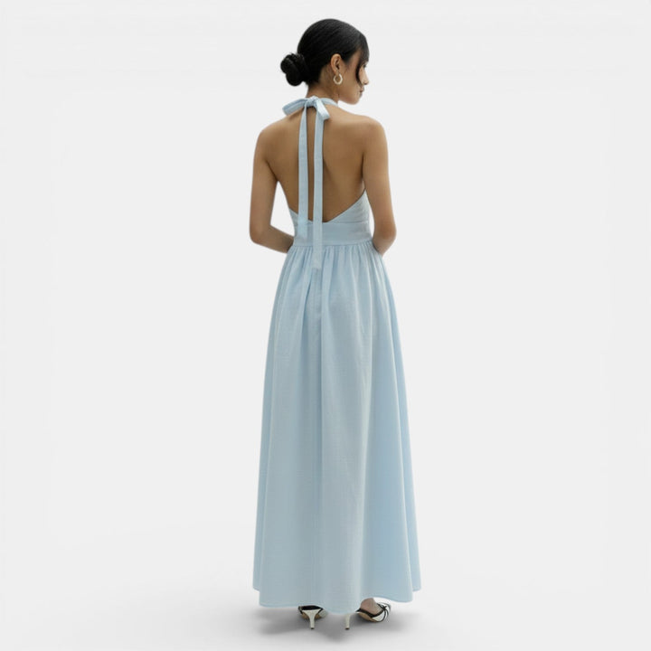 Vestido Largo Halter Encaje Mujer Verano