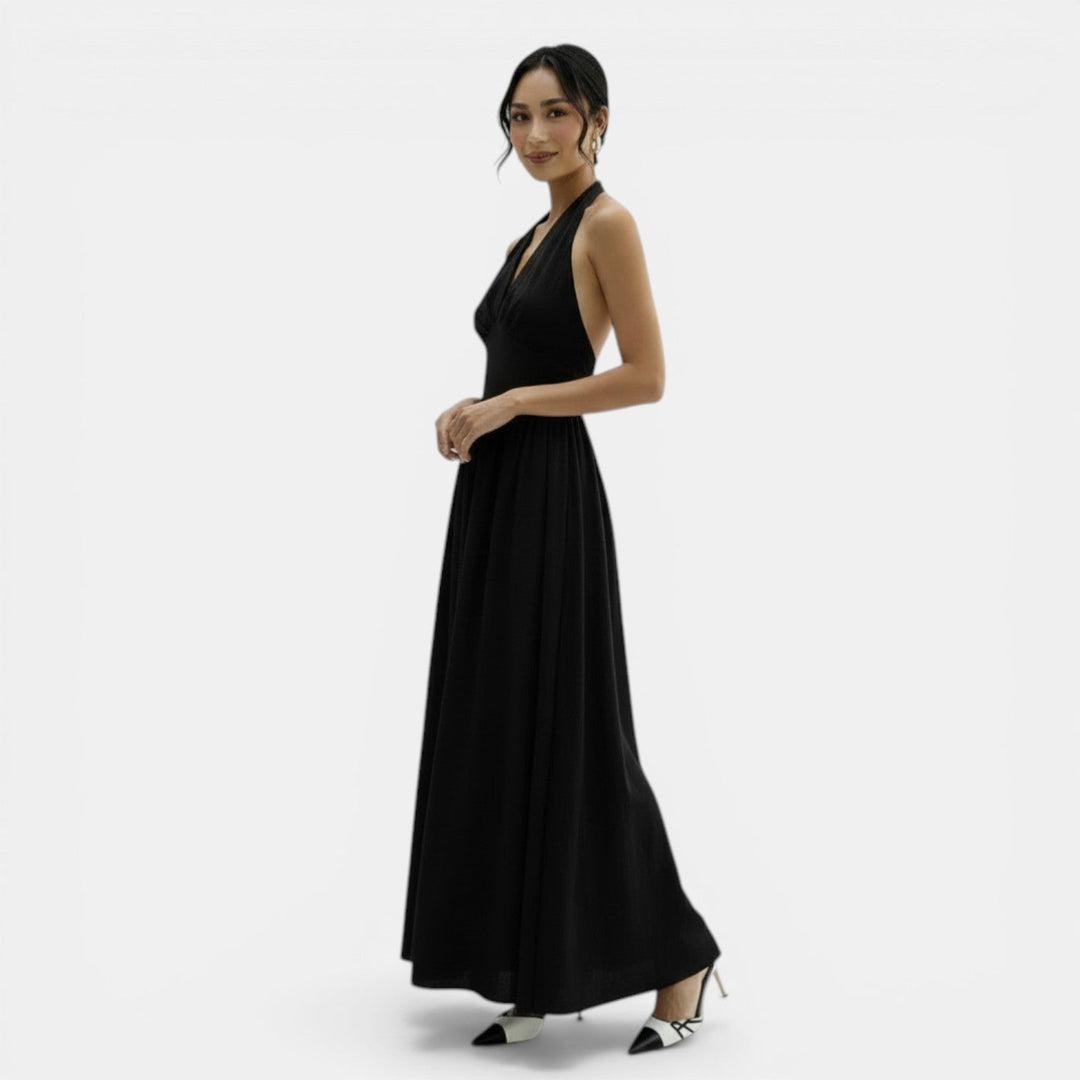 Vestido Largo Halter Encaje Mujer Verano