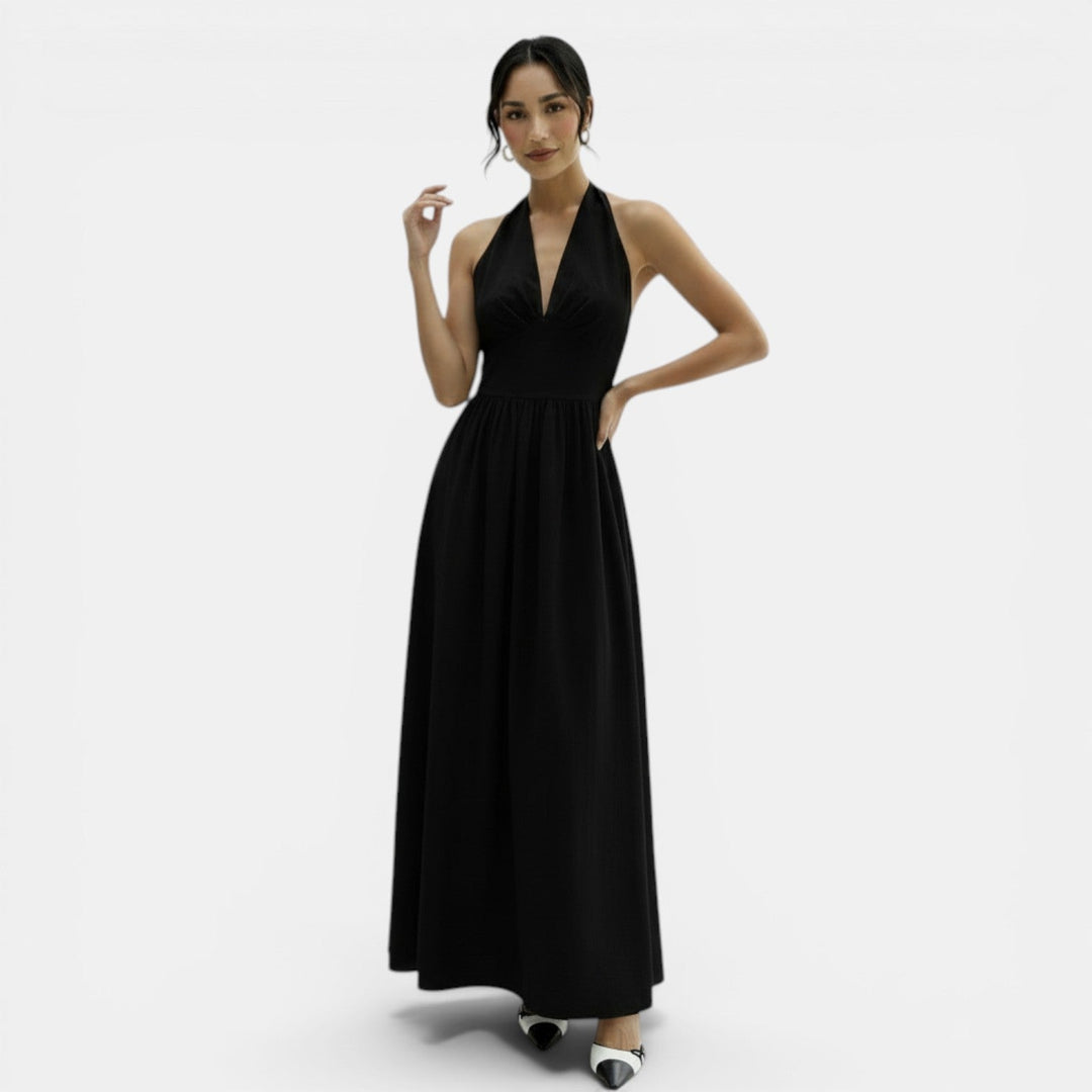 Vestido Largo Halter Encaje Mujer Verano