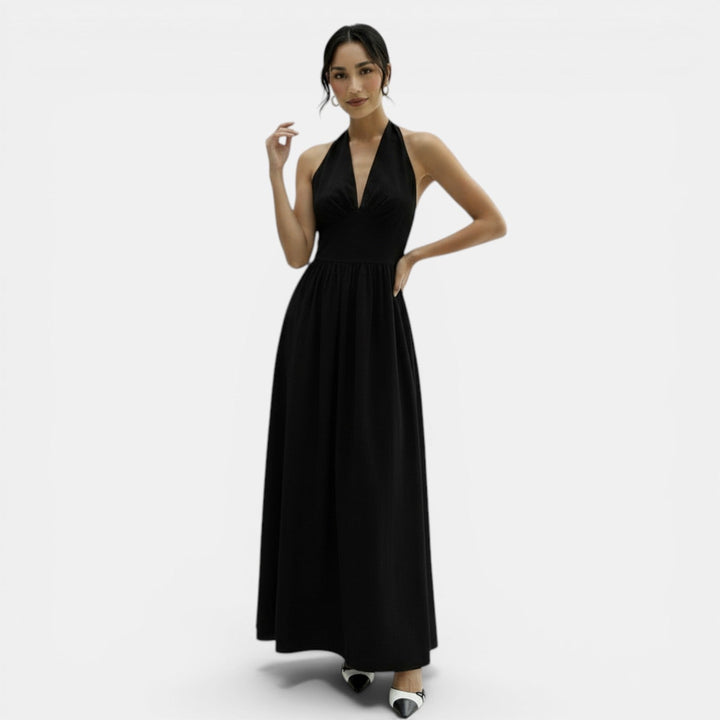 Vestido Largo Halter Encaje Mujer Verano
