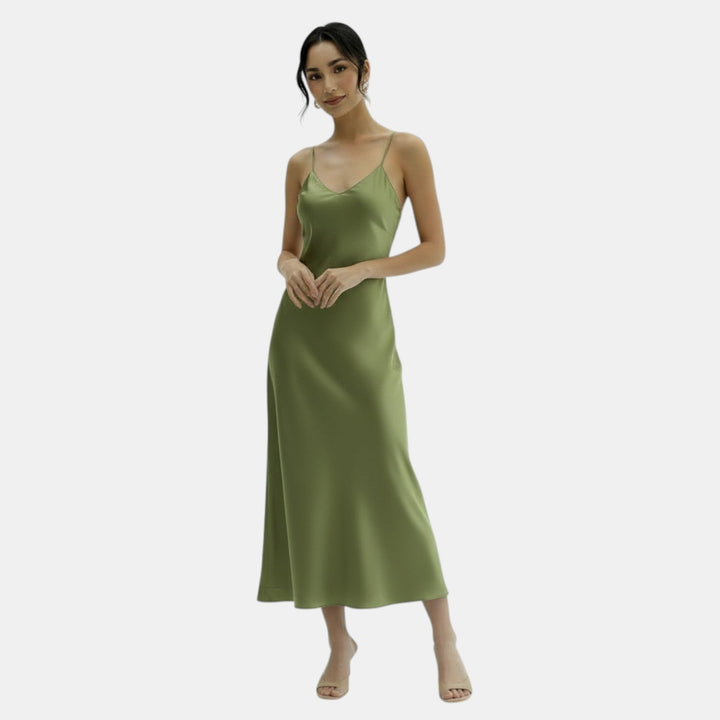 Vestido Satinado Slip Dress Verano