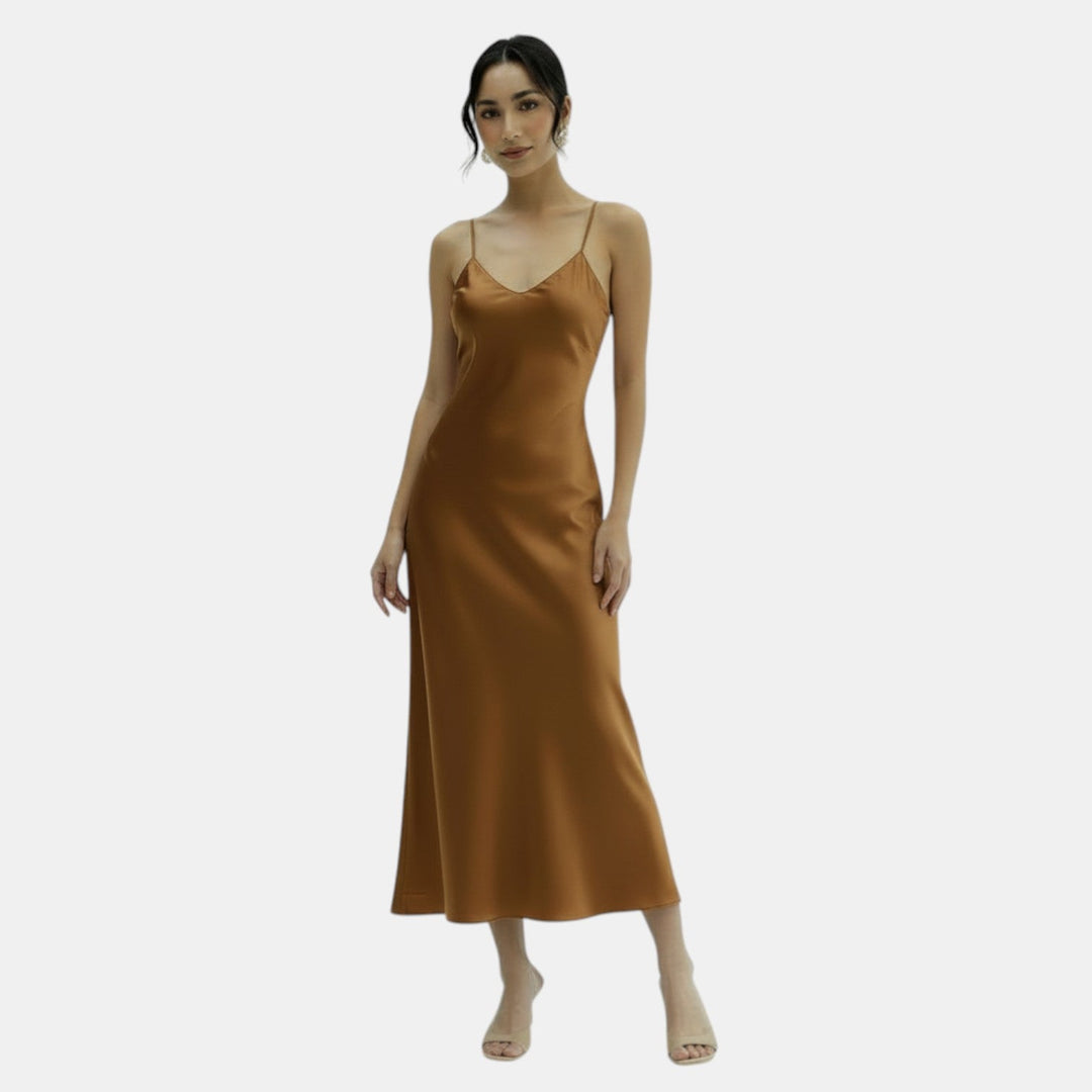 Vestido Satinado Slip Dress Verano