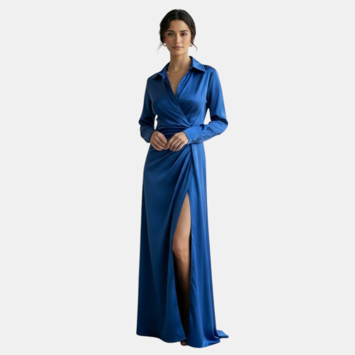 Vestido Satín Mujer Cintura Alta