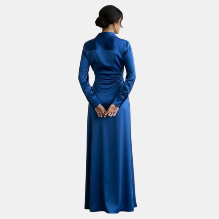 Vestido Satín Mujer Cintura Alta
