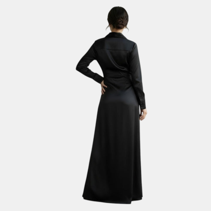 Vestido Satín Mujer Cintura Alta