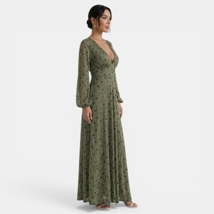 Vestido Maxi Bohemio Mujer Escote Pico