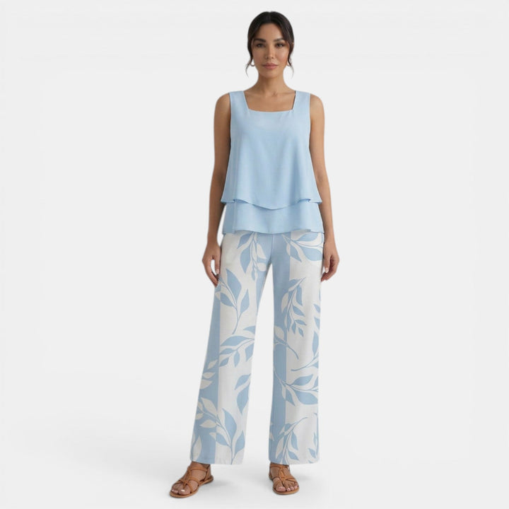 Conjunto Mujer Chaleco sin Mangas y Pantalón Recto