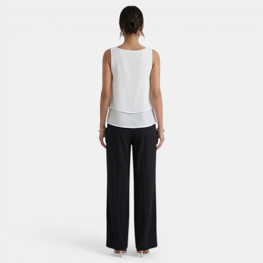 Conjunto Mujer Chaleco sin Mangas y Pantalón Recto
