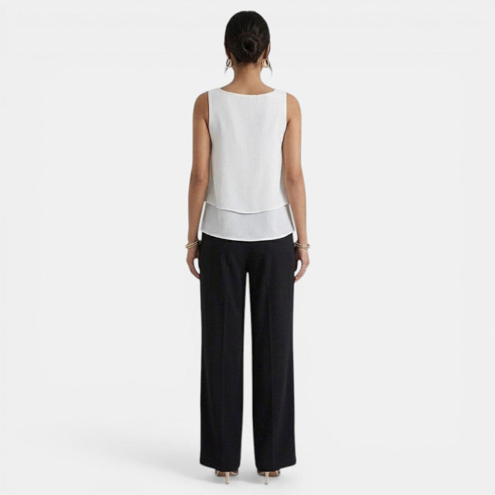 Conjunto Mujer Chaleco sin Mangas y Pantalón Recto