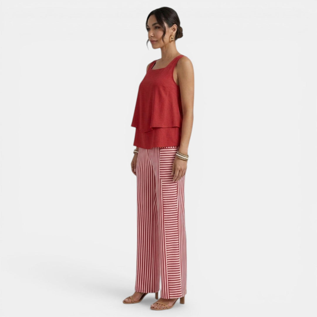 Conjunto Mujer Chaleco sin Mangas y Pantalón Recto