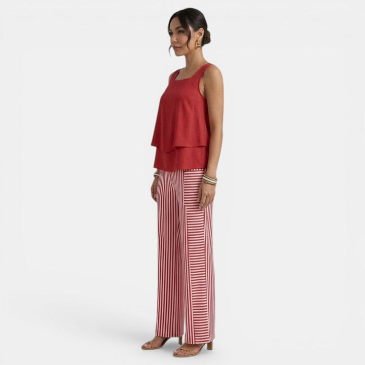 Conjunto Mujer Chaleco sin Mangas y Pantalón Recto