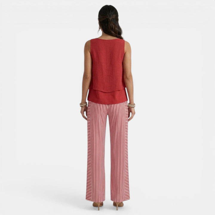 Conjunto Mujer Chaleco sin Mangas y Pantalón Recto