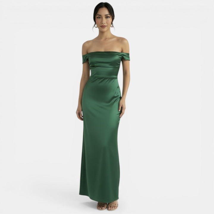 Vestido Satén Elegante Cintura Alta