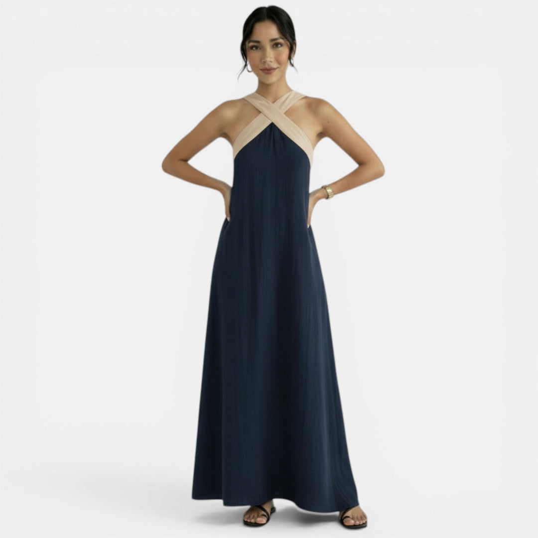 Vestido Halter Mujer Lino