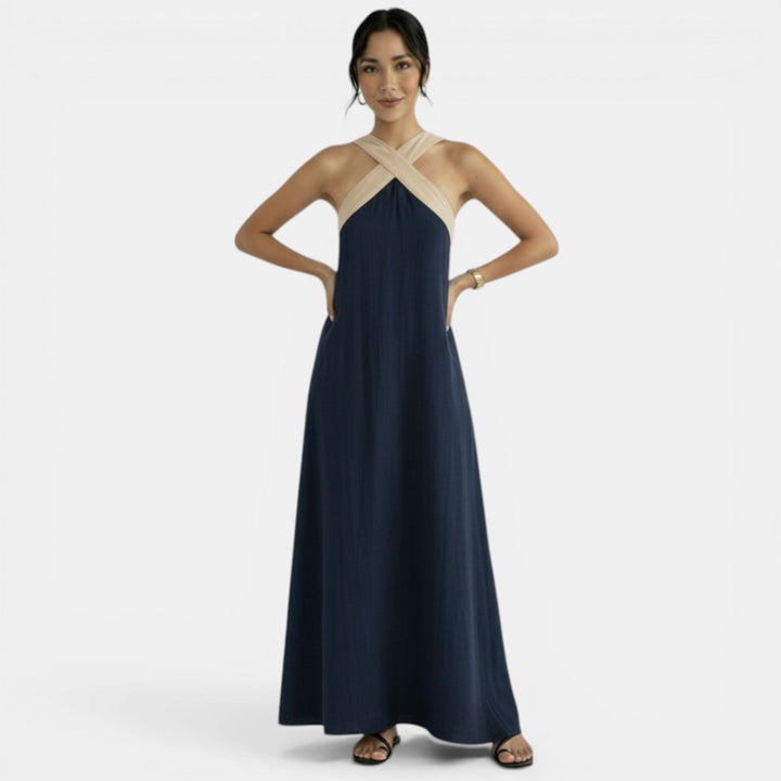 Vestido Halter Mujer Lino