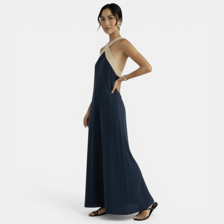 Vestido Halter Mujer Lino