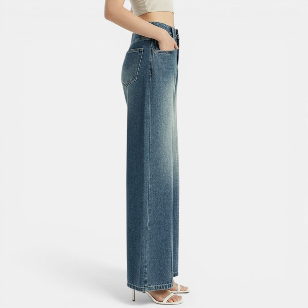 Vaqueros Tiro Alto Pierna Ancha Slim