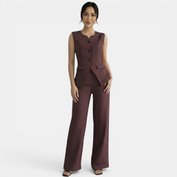 Traje Mujer Elegante Rayas