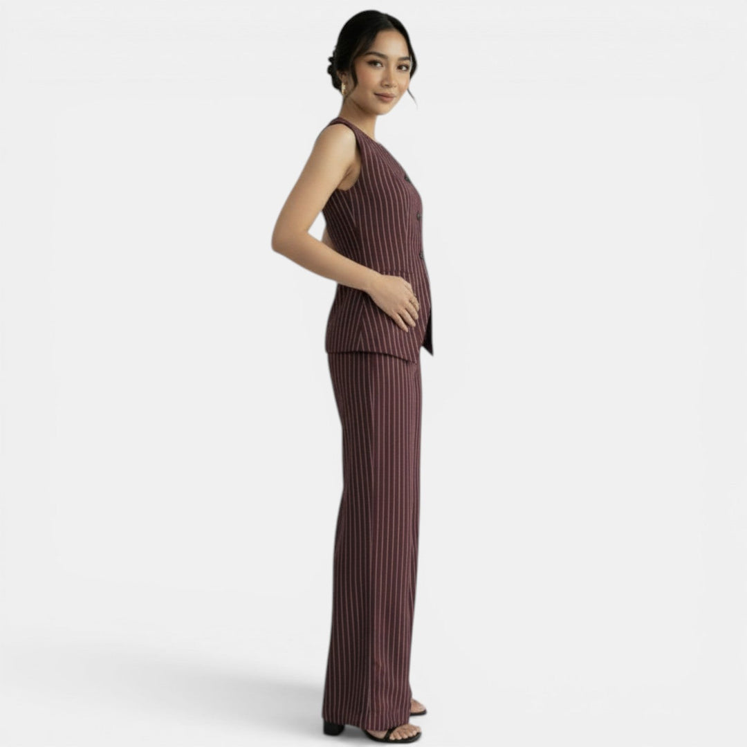 Traje Mujer Elegante Rayas