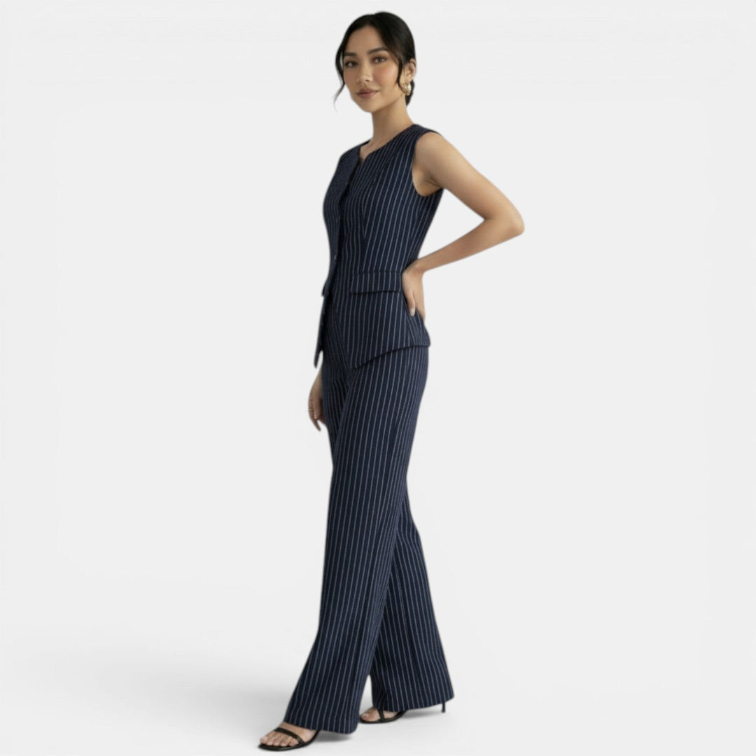 Traje Mujer Elegante Rayas
