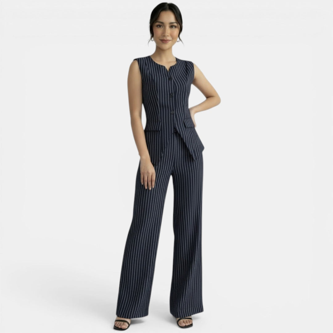 Traje Mujer Elegante Rayas