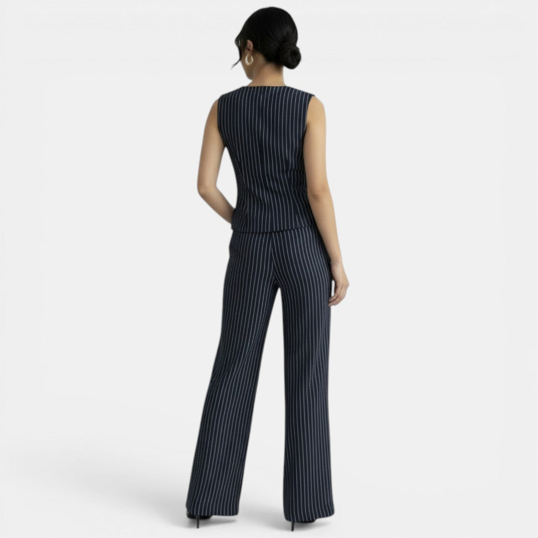 Traje Mujer Elegante Rayas