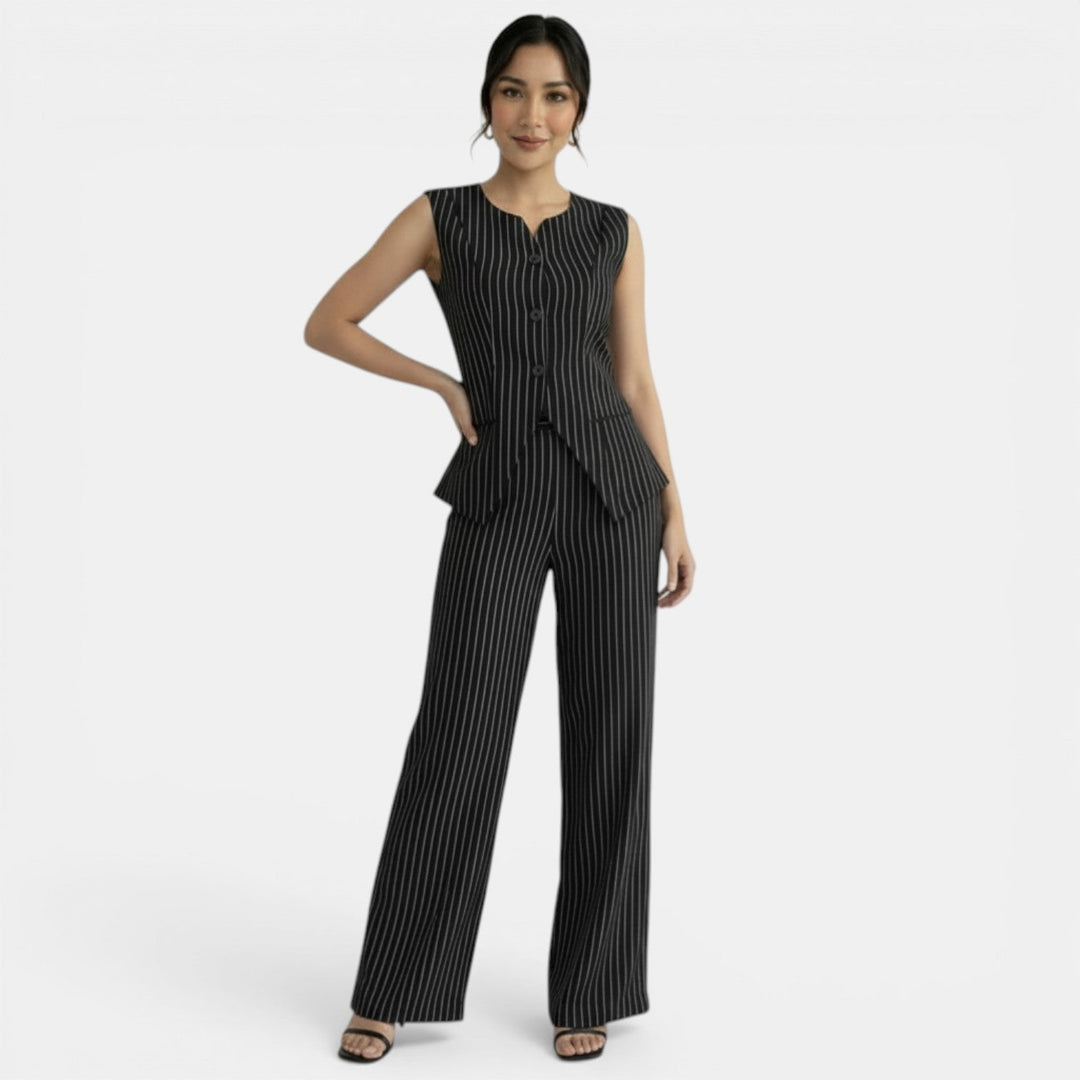 Traje Mujer Elegante Rayas