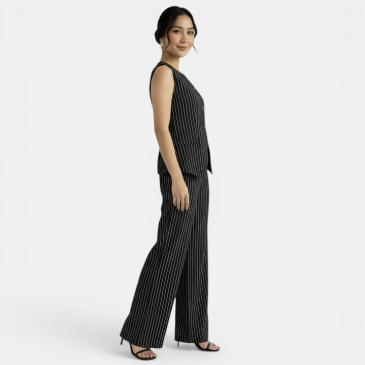 Traje Mujer Elegante Rayas