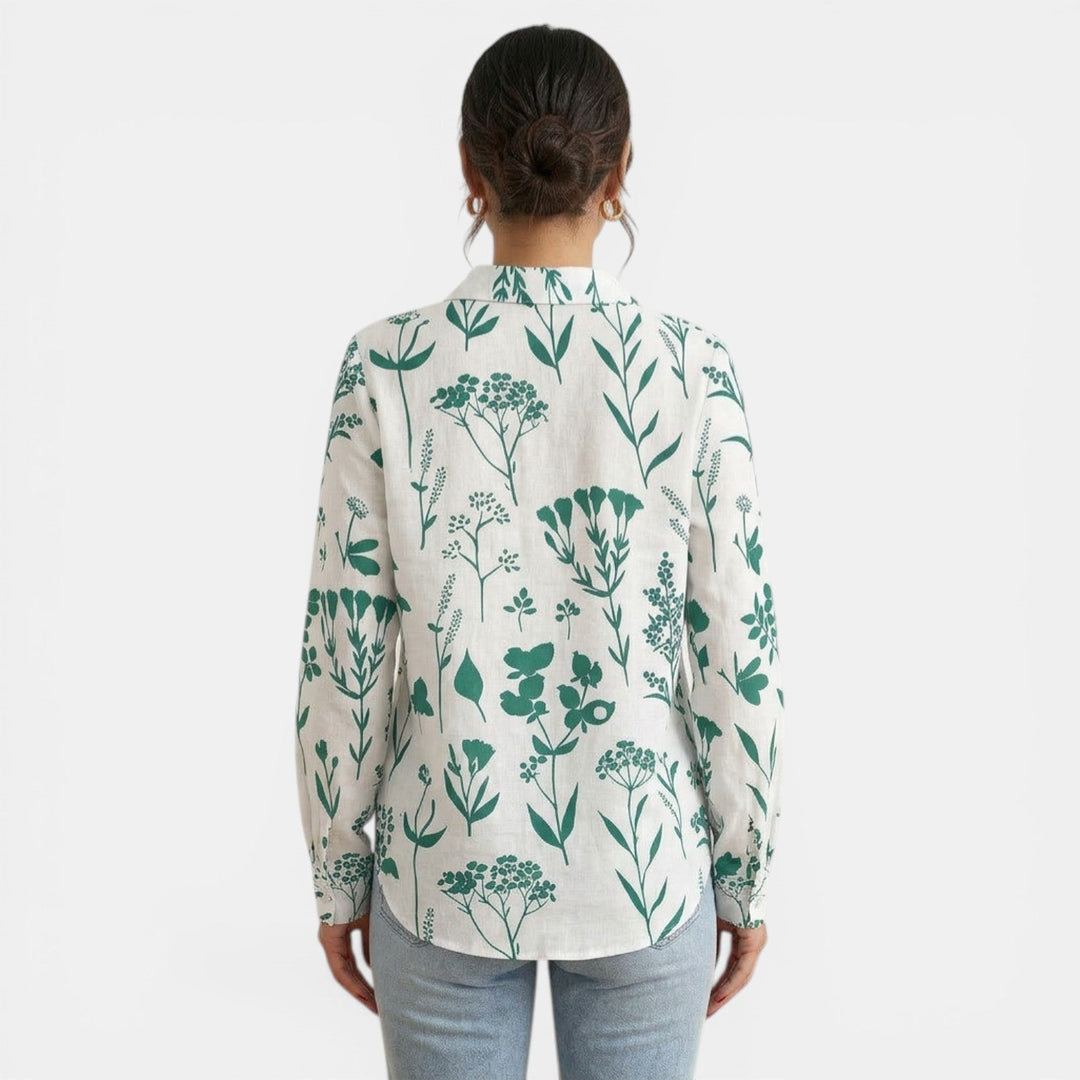 Blusa Mujer Estampada Cuello Solapa