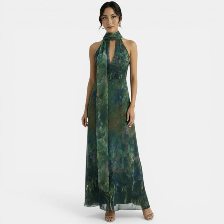 Vestido Halter Lazo Espalda Descubierta