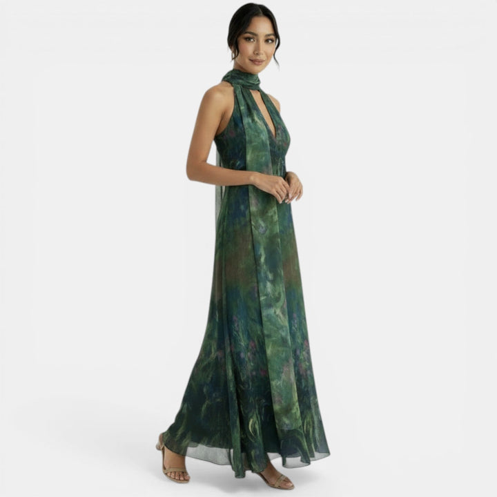 Vestido Halter Lazo Espalda Descubierta