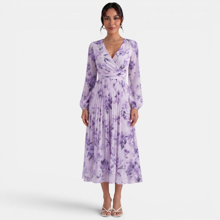 Vestido Midi Floral Elegante Mujer
