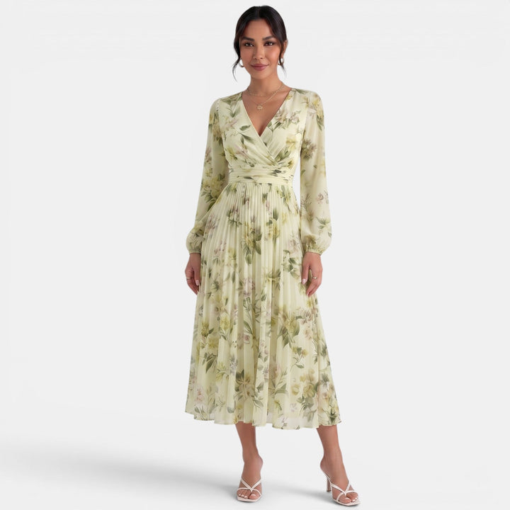 Vestido Midi Floral Elegante Mujer