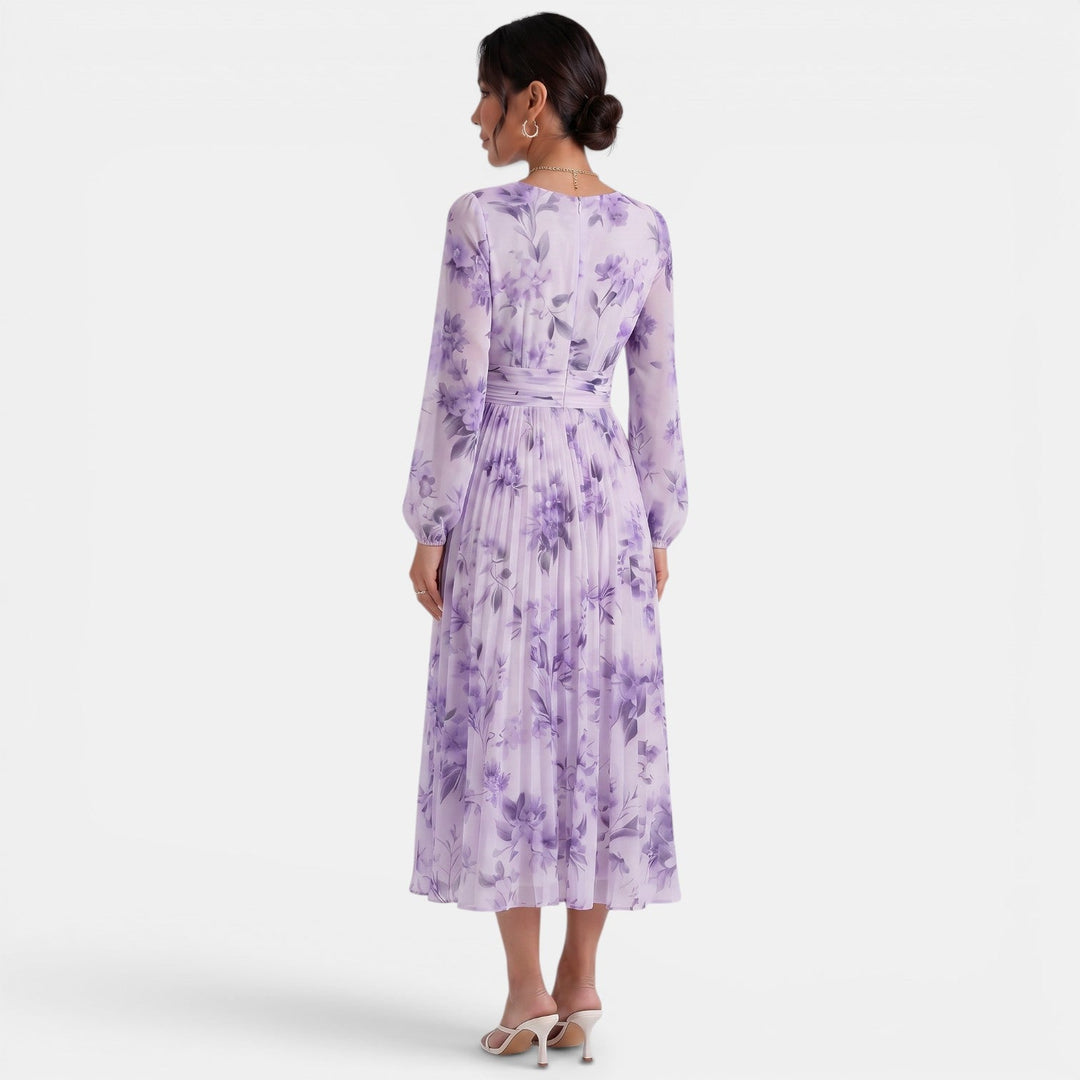 Vestido Midi Floral Elegante Mujer