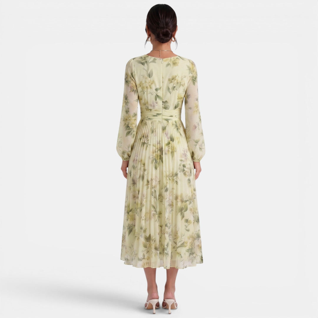 Vestido Midi Floral Elegante Mujer