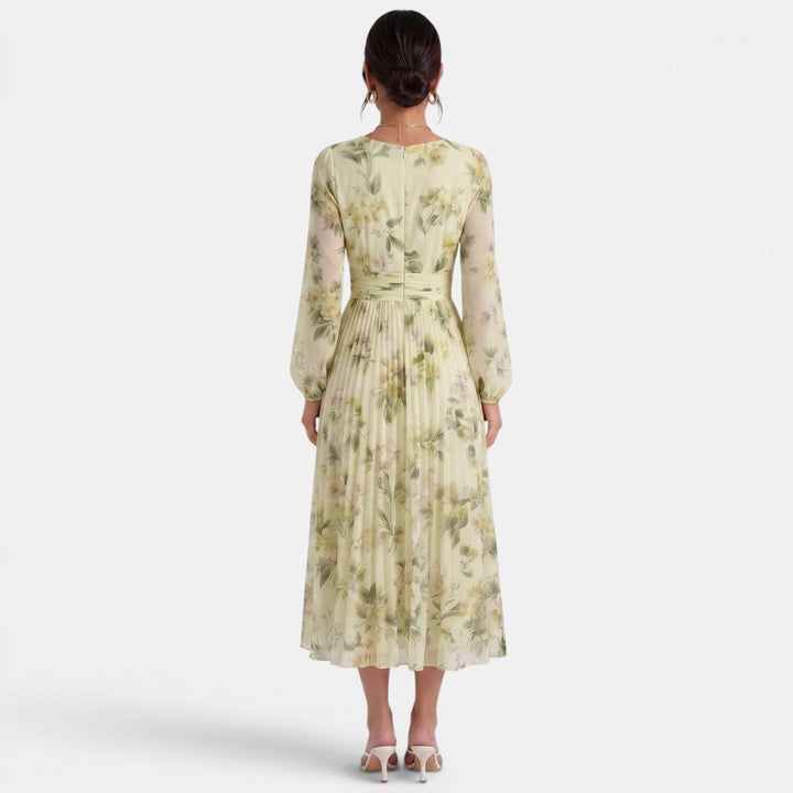 Vestido Midi Floral Elegante Mujer