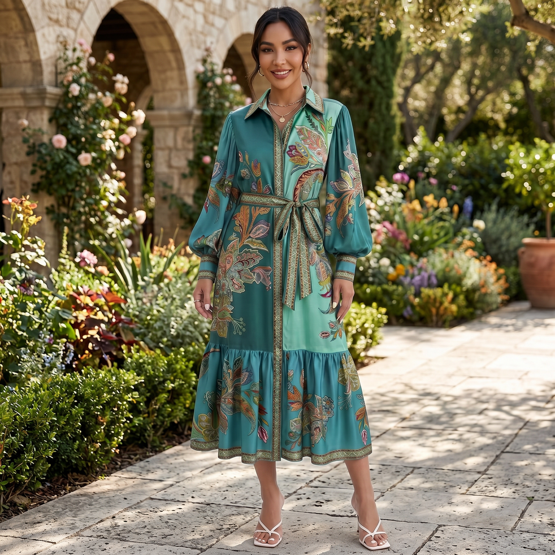 Vestido Midi Verde Elegante