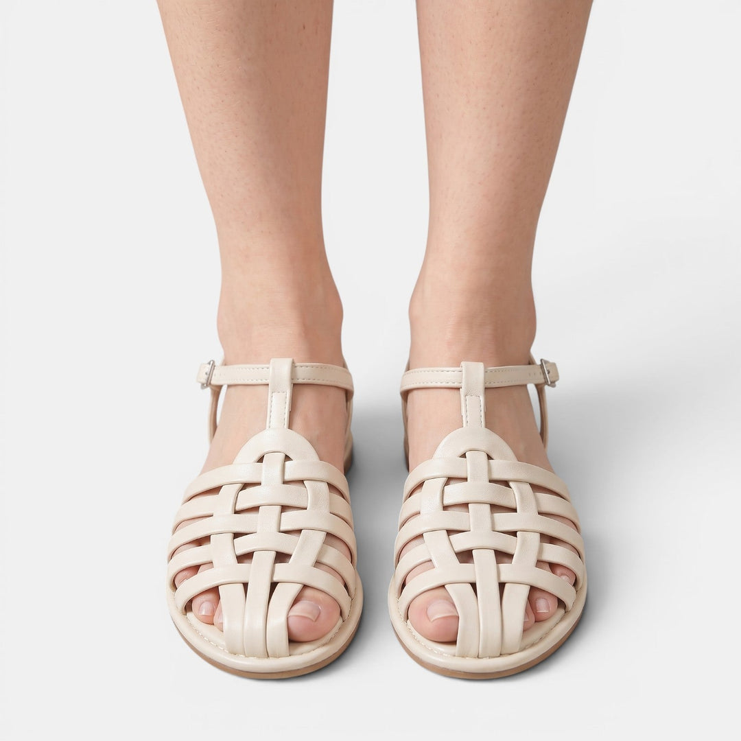 Sandalias Mujer Pescador Piel Trenzadas